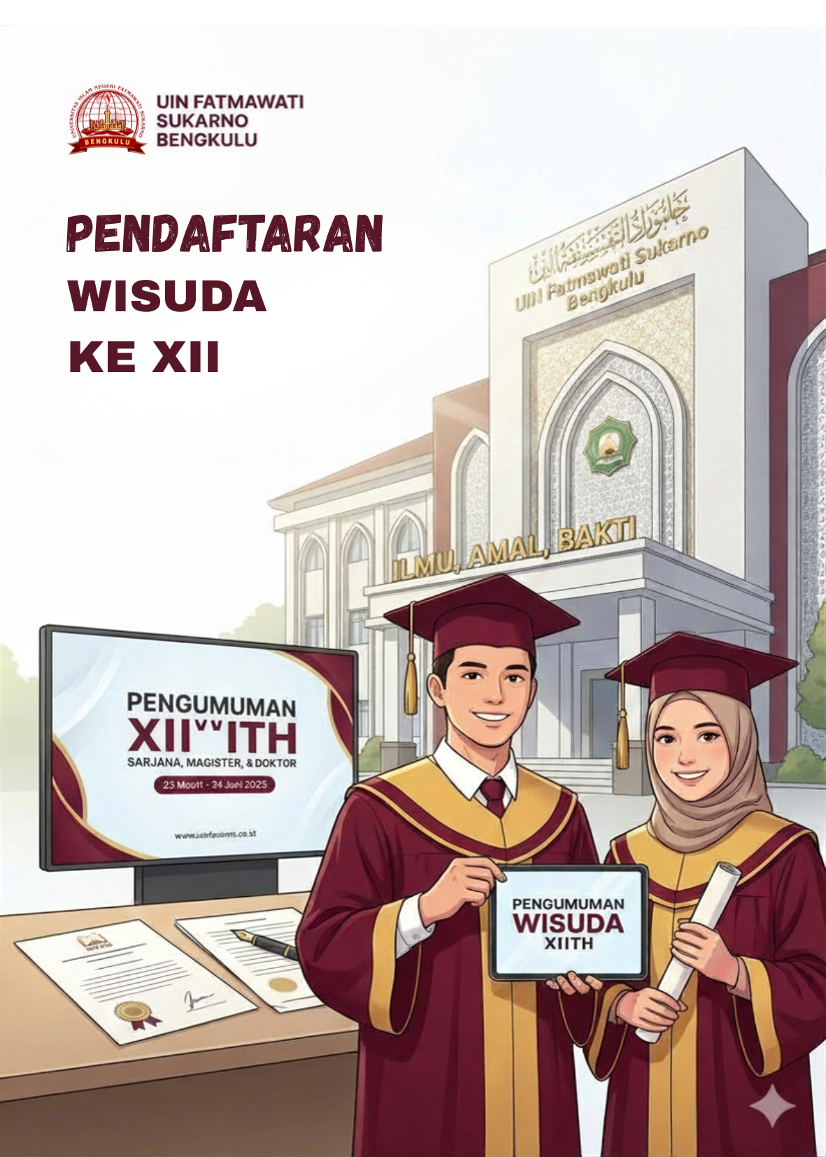 Read more about the article Pendaftaran Peserta Wisuda Angkatan XII Universitas Islam Negeri Fatmawati Sukarno Bengkulu Nomor: 0684/Un.23/PP.00.9/02/2026