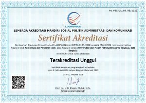 Read more about the article Program Studi Komunikasi Penyiaran Islam UIN Fatmawati Sukarno Bengkulu Raih Akreditasi Unggul