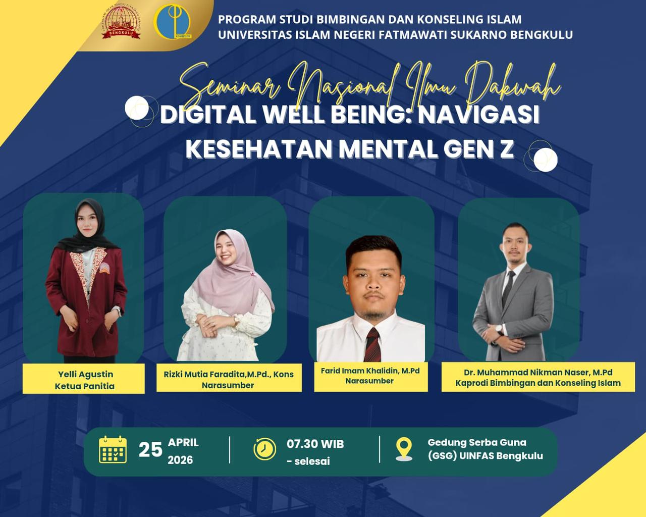 You are currently viewing Seminar Nasional Ilmu Dakwah UINFAS Bengkulu Angkat Isu Kesehatan Mental Gen Z di Era Digital