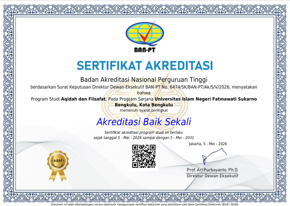 Read more about the article KABAR GEMBIRA! Program Studi Aqidah dan Filsafat Islam Raih Peringkat “Baik Sekali” dari BAN-PT