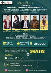 Read more about the article Webinar Nasional Kolaborasi HMPS AFI UIN FAS Bengkulu dan UIN Sjech M. Djamil Djambek Bukittinggi Bahas Organisasi dan Masa Depan Mahasiswa