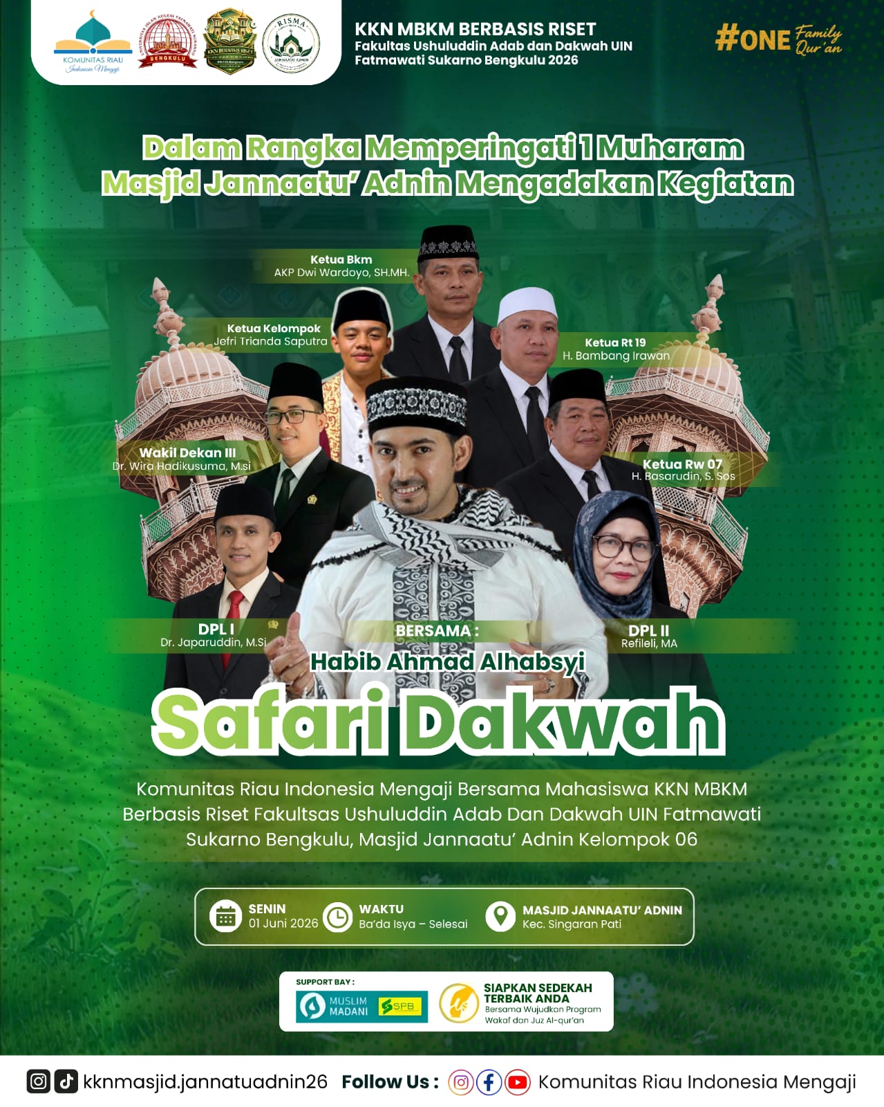 Read more about the article Sambut 1 Muharram 1448 H, Mahasiswa KKN MBKM Berbasis Riset FUAD UINFAS Bengkulu Gelar Safari Dakwah Bersama Habib Ahmad Alhabsyi