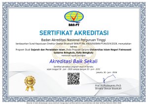 Read more about the article Program Studi Sejarah dan Peradaban Islam UIN Fatmawati Sukarno Bengkulu Raih Akreditasi “Baik Sekali” dari BAN-PT