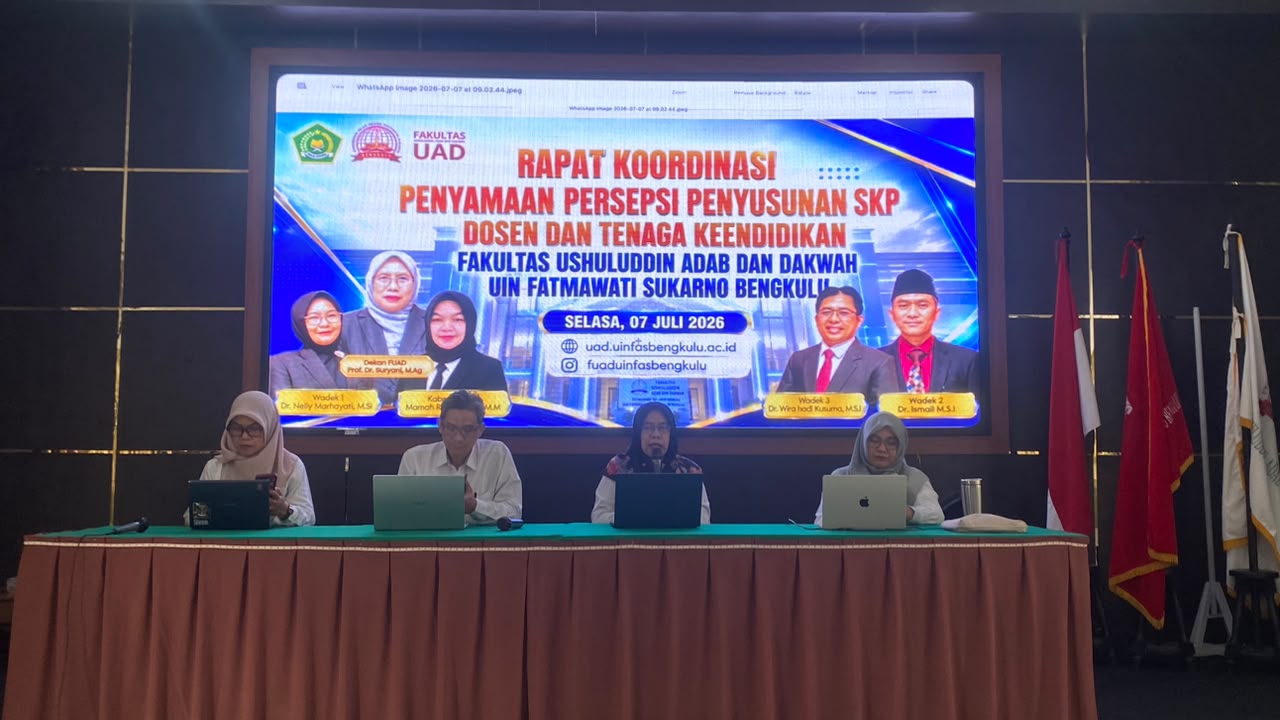 Read more about the article FUAD UIN Fatmawati Sukarno Bengkulu Gelar Rapat Koordinasi Penyamaan Persepsi Penyusunan SKP Dosen dan Tenaga Kependidikan