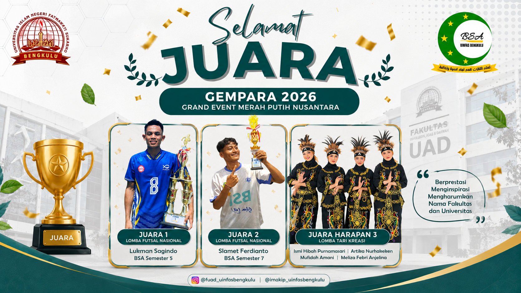 Read more about the article Mahasiswa FUAD UIN FAS Bengkulu Torehkan Prestasi di GEMPARA 2026
