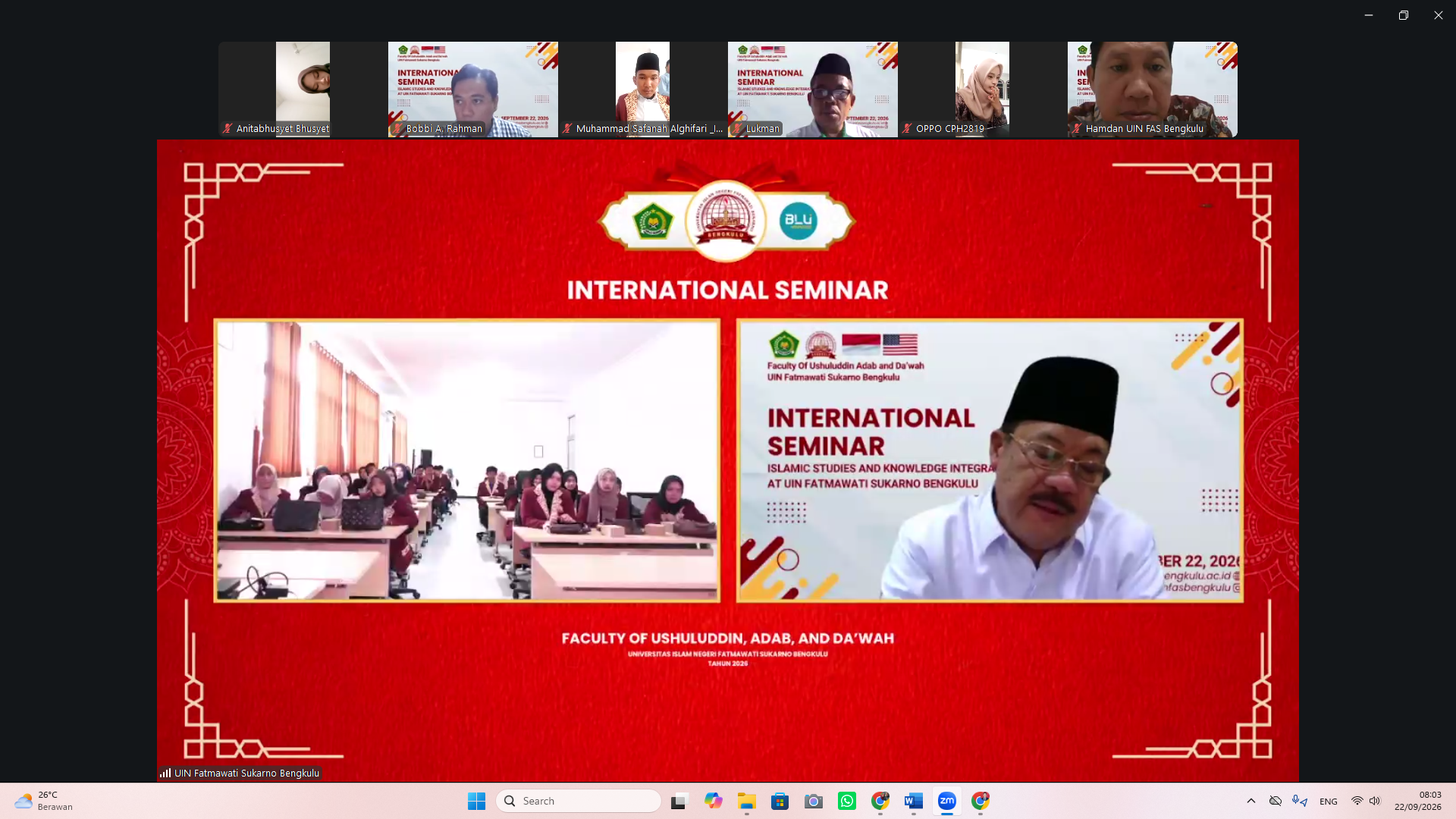 Read more about the article FUAD UIN Fatmawati Sukarno Bengkulu Gelar Seminar Internasional Bahas Integrasi Studi Islam dan Keilmuan